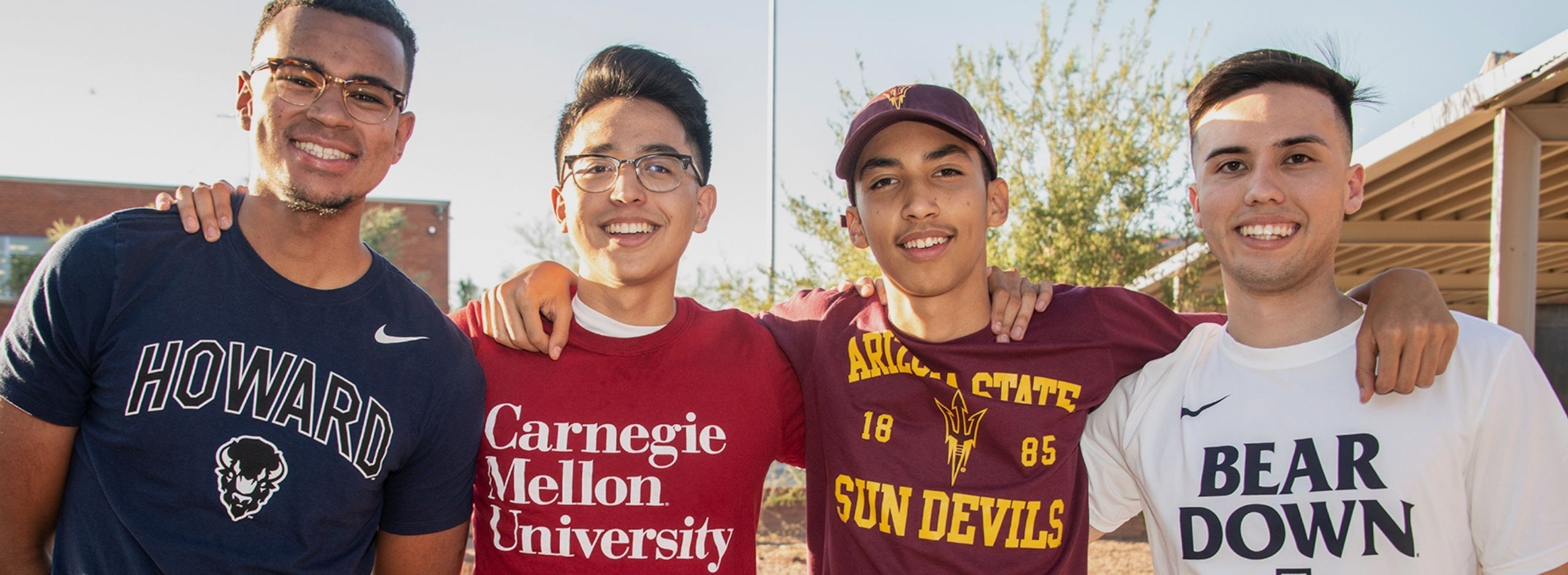 Students in their College T Shirts