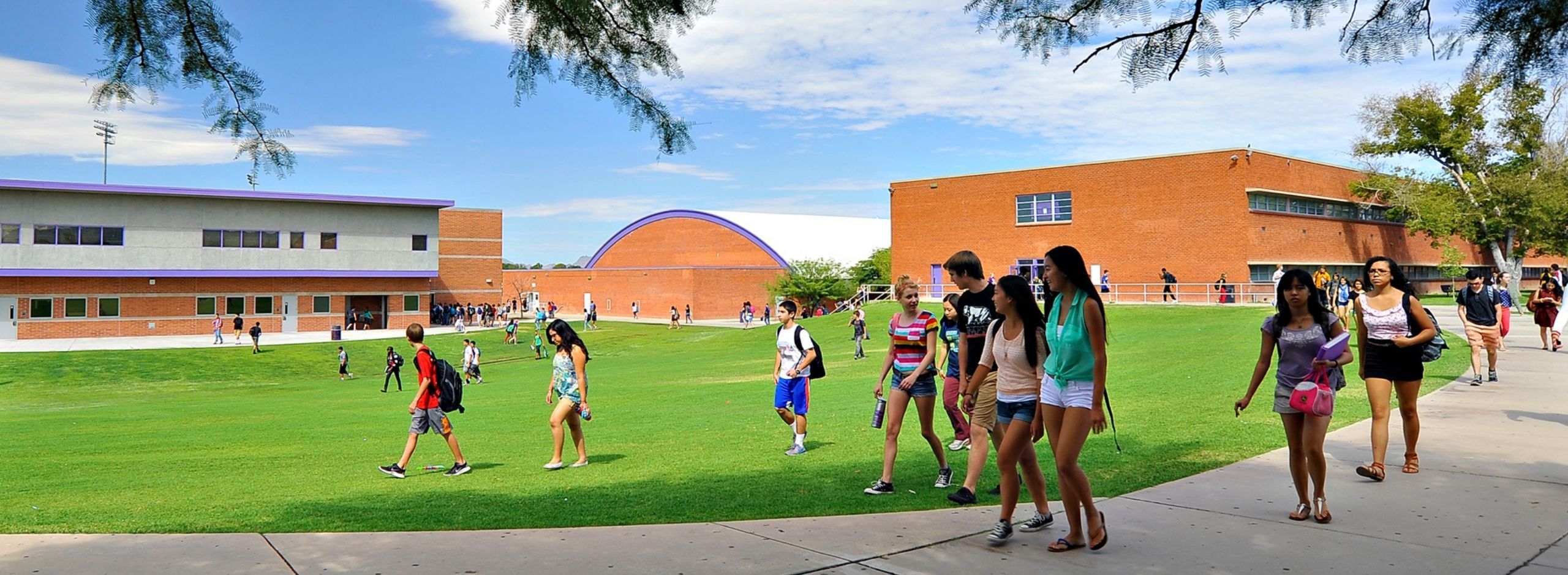 Students walking on Campus
