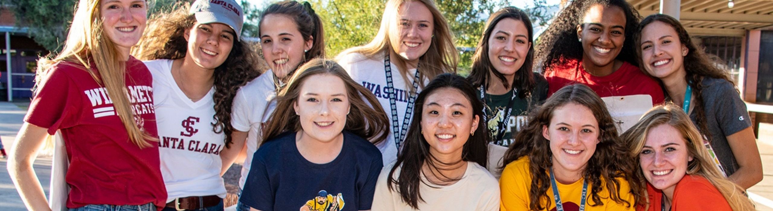 Students with their college T-shirts